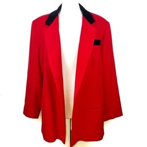 Vintage Dumas 100% Wool Red Blazer in EXCELLENT PRE-LOVED Condition - Size 18